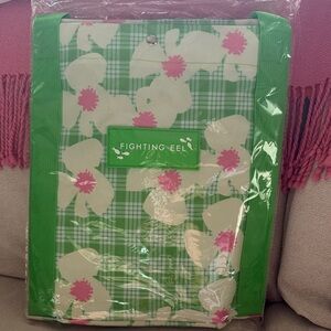 Fighting Eel Green and Pink Floral Bag